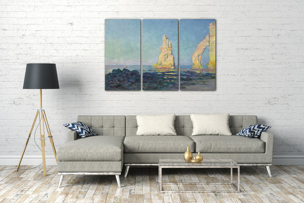 Top-Angebot Kunstdruck Claude Monet - Nadel von Etretat, Ebbe Leinwand auf Keilrahmen gespannt