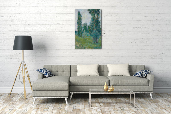Top-Angebot Kunstdruck Blanche Hoschedé Monet - Landschaft mit Pappeln in Giverny Leinwand auf Keilrahmen gespannt