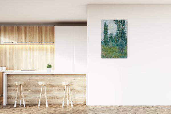 Top-Angebot Kunstdruck Blanche Hoschedé Monet - Landschaft mit Pappeln in Giverny Leinwand auf Keilrahmen gespannt