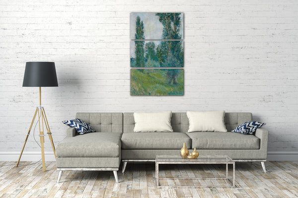 Top-Angebot Kunstdruck Blanche Hoschedé Monet - Landschaft mit Pappeln in Giverny Leinwand auf Keilrahmen gespannt