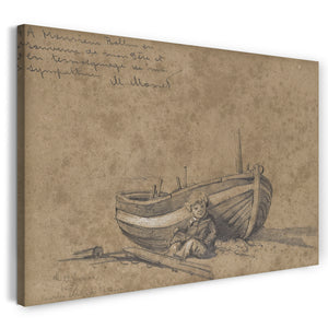 Top-Angebot Kunstdruck Claude Monet - Kind in einem Boot Leinwand auf Keilrahmen gespannt