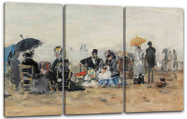 Leinwandbild Eugène Boudin - Strandszene, Trouville