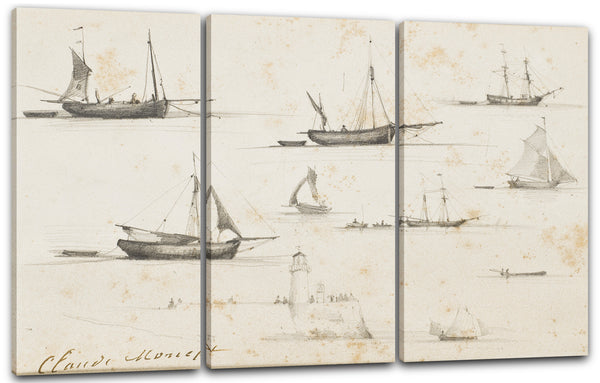 Leinwandbild Claude Monet - Boote und Anlegesteg