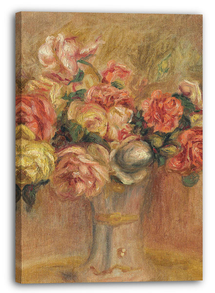 Leinwandbild Pierre Auguste Renoir - Rosen in einer Vase mit Blumen