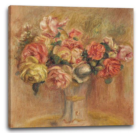 Leinwandbild Pierre Auguste Renoir - Rosen in einer Vase mit Blumen