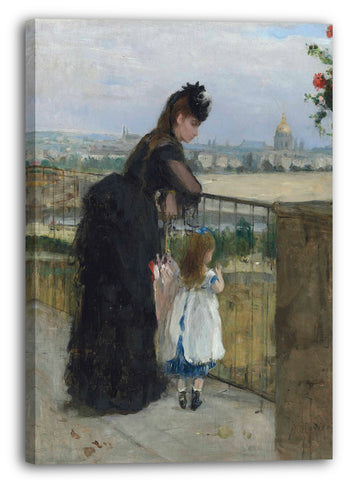 Leinwandbild Berthe Morisot - Frau und Kind auf dem Balkon