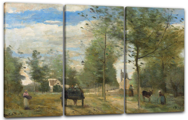 Leinwandbild Jean Baptiste Camille Corot - Straße am Stadtrand, in Brie