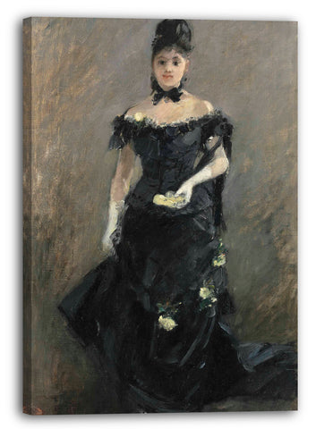 Leinwandbild Berthe Morisot - Frau im schwarzen Gold vor dem Theater