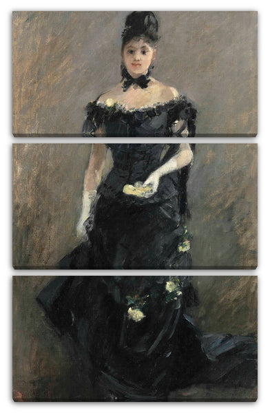 Leinwandbild Berthe Morisot - Frau im schwarzen Gold vor dem Theater