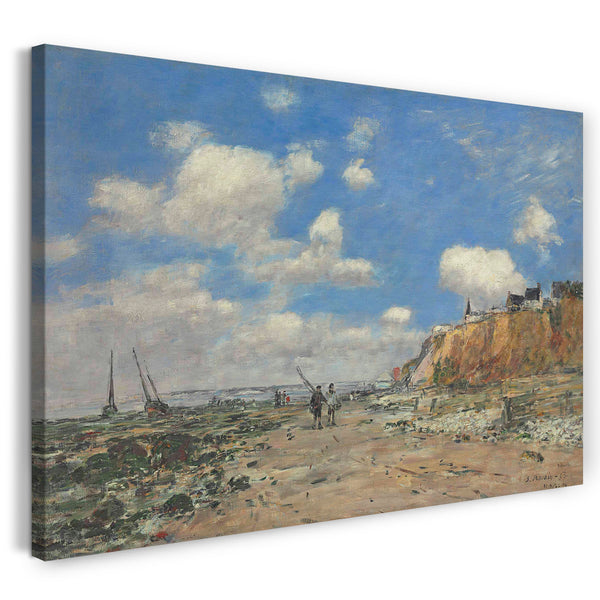 Leinwandbild Eugène Boudin - Villerville, Ufer, steigende Gezeiten Oktober