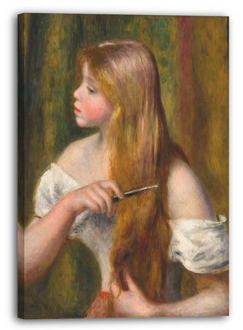 Leinwandbild Pierre Auguste Renoir - Malerei des jungen Mädchens (La Toilette)