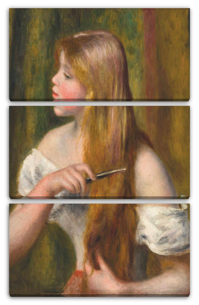 Leinwandbild Pierre Auguste Renoir - Malerei des jungen Mädchens (La Toilette)