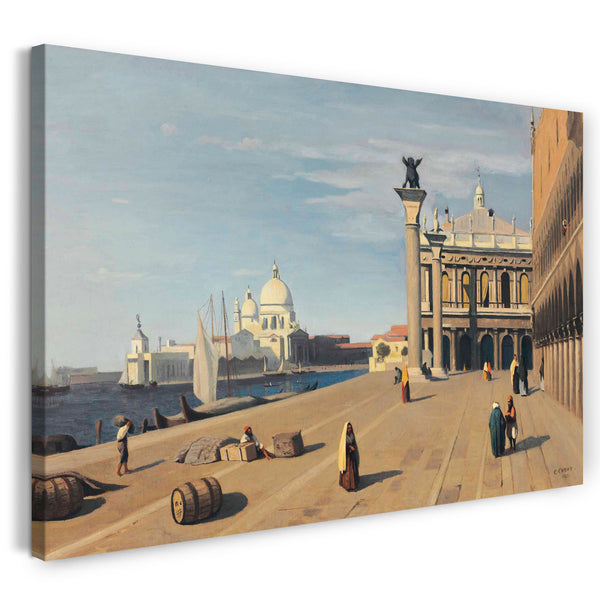 Leinwandbild Jean Baptiste Camille Corot - Venedig, vom Quai des Esclavon aus gesehen