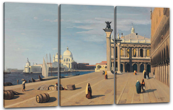 Leinwandbild Jean Baptiste Camille Corot - Venedig, vom Quai des Esclavon aus gesehen