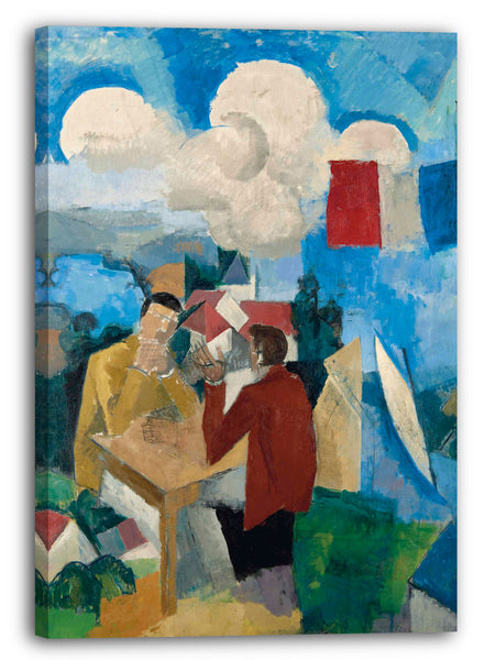 Leinwandbild Roger de la Fresnaye - Die Eroberung der Luft, mit zwei Charakteren