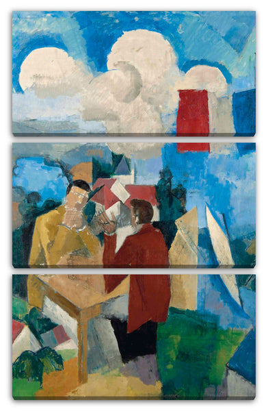 Leinwandbild Roger de la Fresnaye - Die Eroberung der Luft, mit zwei Charakteren