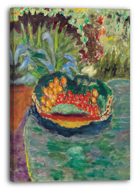 Leinwandbild Pierre Bonnard - Korb mit Früchten auf einem Tisch im Garten von Le Cannet