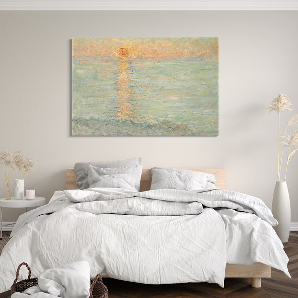 Leinwandbild Blanche Hoschedé Monet - Aufgehende Sonne