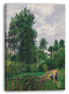 Leinwandbild Camille Pissarro - Landschaft mit Pappeln, graues Wetter, Eragny