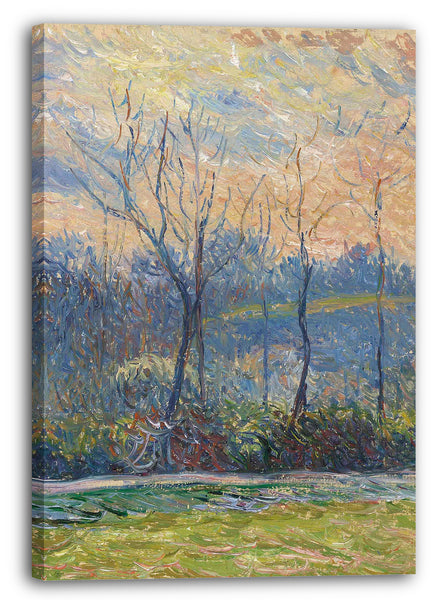 Leinwandbild Camille Pissarro - Untergehende Sonne, Winter