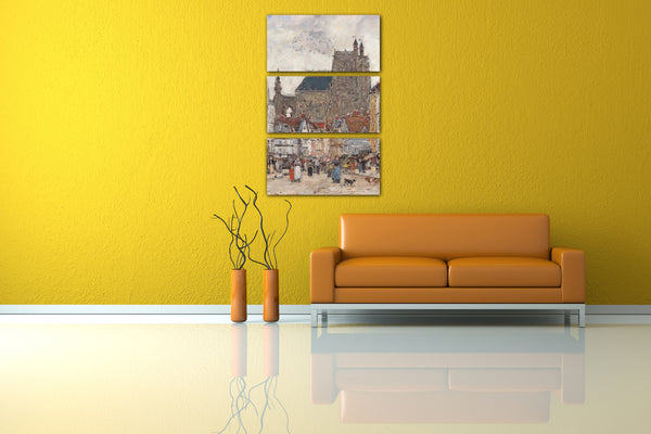 Leinwandbild Eugène Boudin - Abbeville. Saint-Vulfran Straße und Kirche