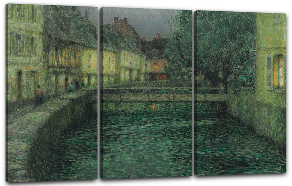 Leinwandbild Henri Le Sidaner - Der Kanal in der Abenddämmerung
