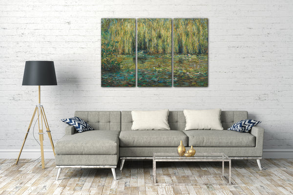 Leinwandbild Blanche Hoschedé Monet - Weiden auf dem Teich von Giverny