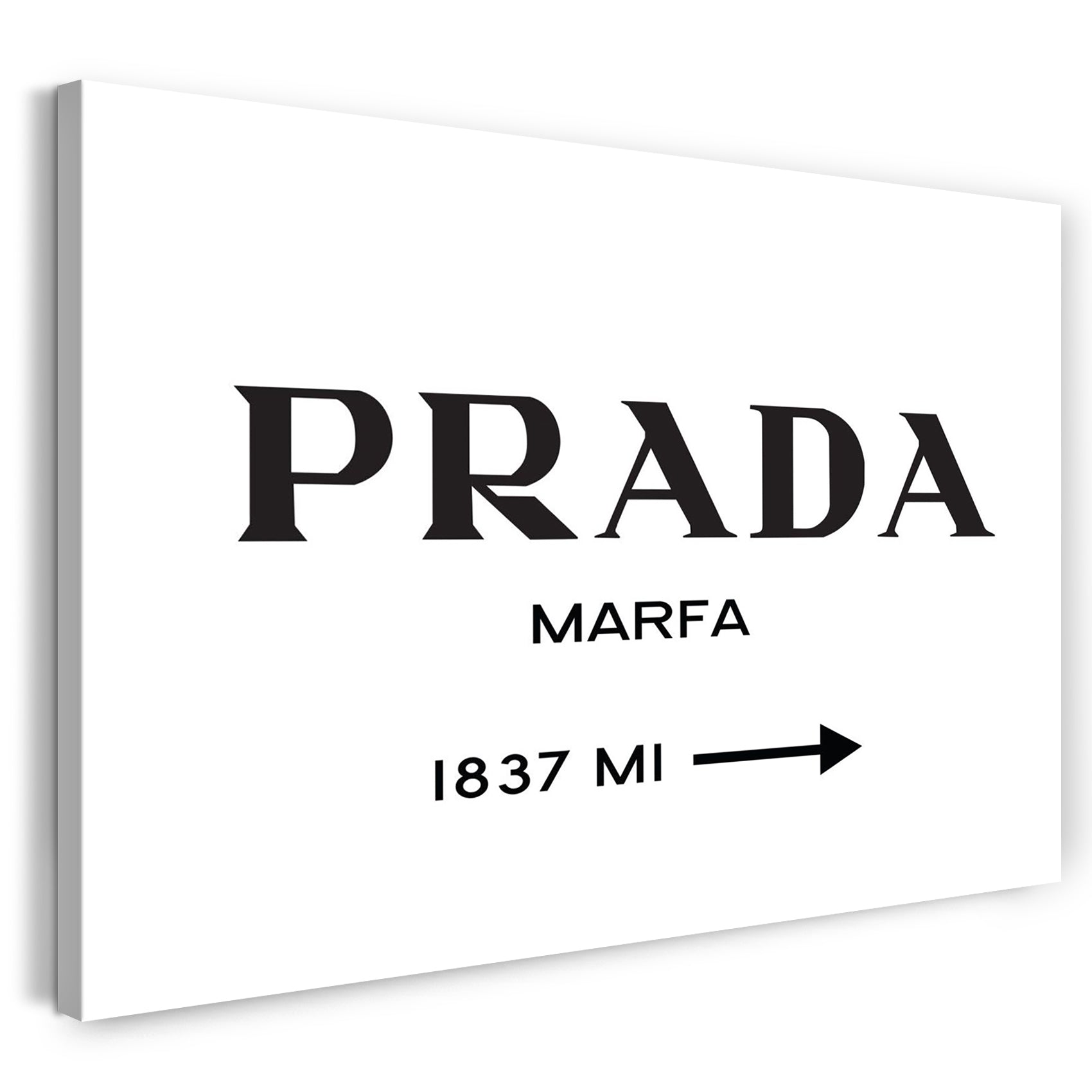 Leinwandbild Marfa Modeschild (schöner als Poster) - Wegweiser zum konsumkritischen Kunstwerk in Texas