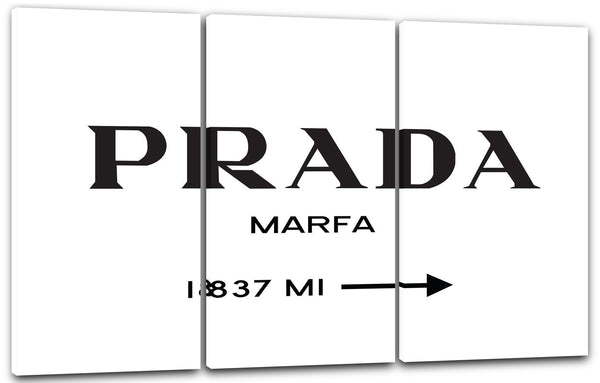 Leinwandbild Marfa Modeschild (schöner als Poster) - Wegweiser zum konsumkritischen Kunstwerk in Texas