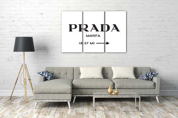 Leinwandbild Marfa Modeschild (schöner als Poster) - Wegweiser zum konsumkritischen Kunstwerk in Texas