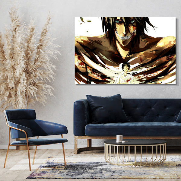 Leinwandbild Attack on Titan Eren Yeager in seinem Titan