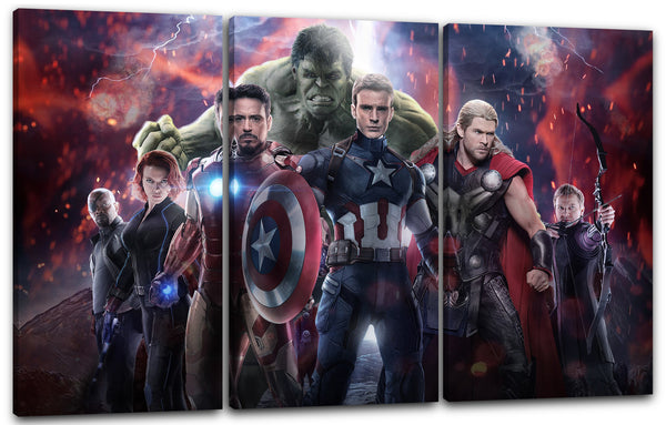 Leinwandbild Avengers Age of Ultron alle in Kampfpose