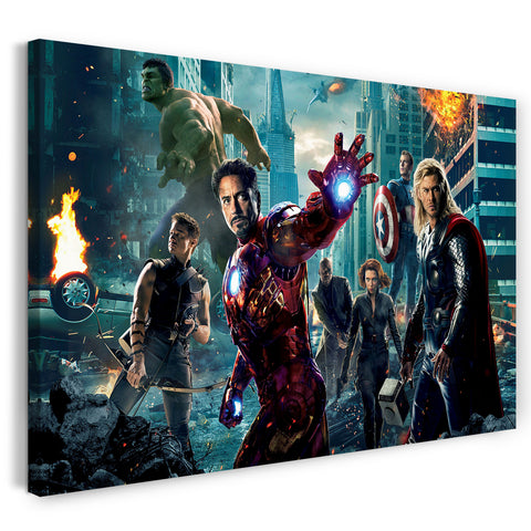Leinwandbild Marvel Helden Avengers Iron Man Thor Hulk