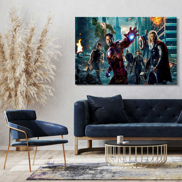 Leinwandbild Marvel Helden Avengers Iron Man Thor Hulk