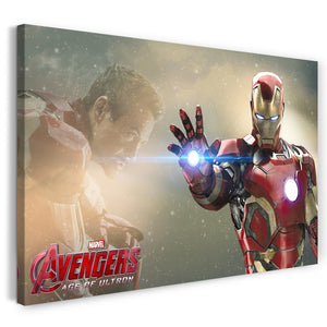 Leinwandbild Avengers Iron Man offener Hand Downey Jr kniend
