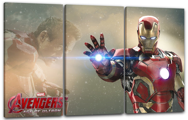 Leinwandbild Avengers Iron Man offener Hand Downey Jr kniend