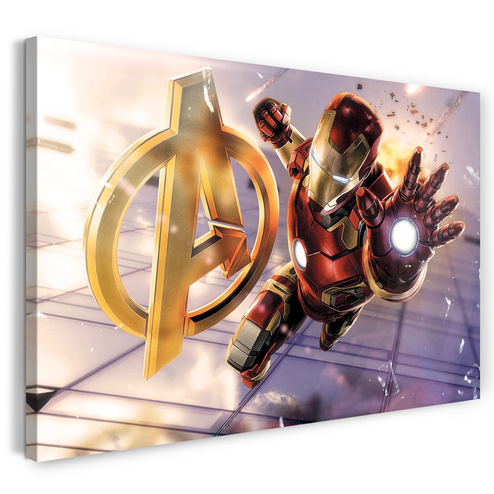 Leinwandbild Iron Man Avengers Symbol offener Hand