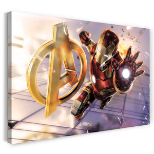 Leinwandbild Iron Man Avengers Symbol offener Hand