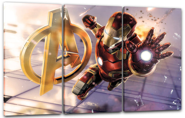 Leinwandbild Iron Man Avengers Symbol offener Hand