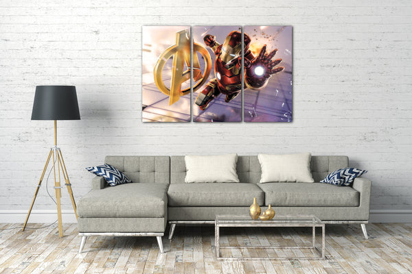 Leinwandbild Iron Man Avengers Symbol offener Hand