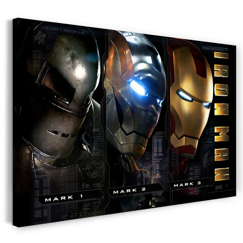 Leinwandbild Iron Man Mark-1 Mark-2 Mark-3