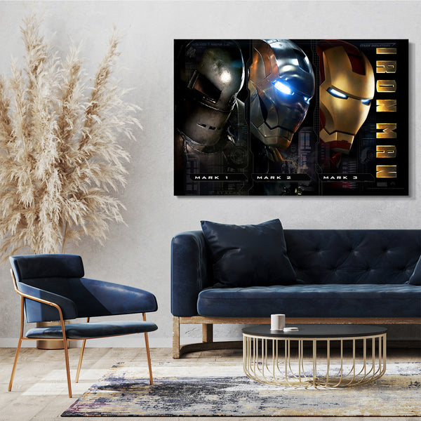 Leinwandbild Iron Man Mark-1 Mark-2 Mark-3