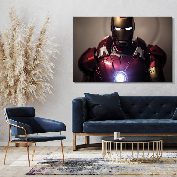 Leinwandbild Iron Man Nahaufnahme von vorne ab Brustkorb