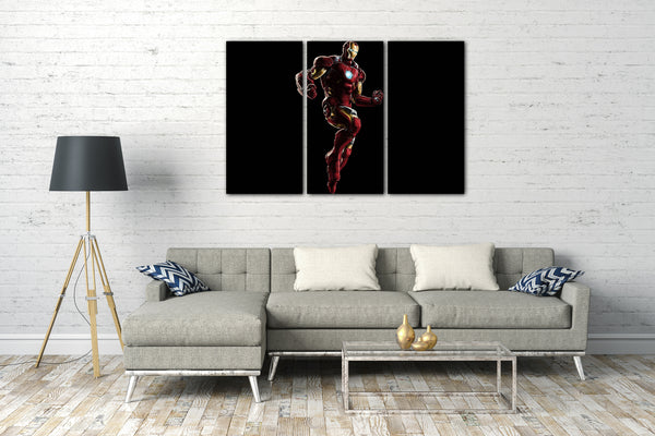 Leinwandbild Iron Man im Flug voller Power seitlich
