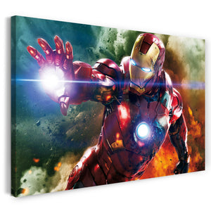 Leinwandbild Iron Man schießt mit Hand coole Pose