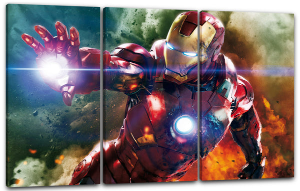 Leinwandbild Iron Man schießt mit Hand coole Pose