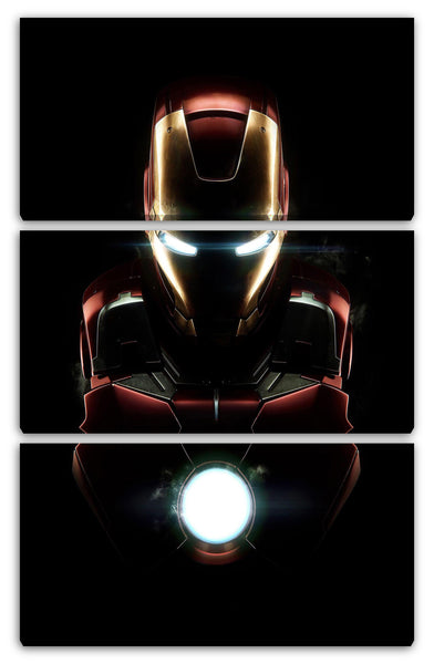 Leinwandbild Iron Man schwarzer Hintergrund dunkel Oberkörper Augen leuchtend