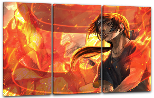 Leinwandbild Naruto Itachi Uchiha vor Feuer lodernde Flammen