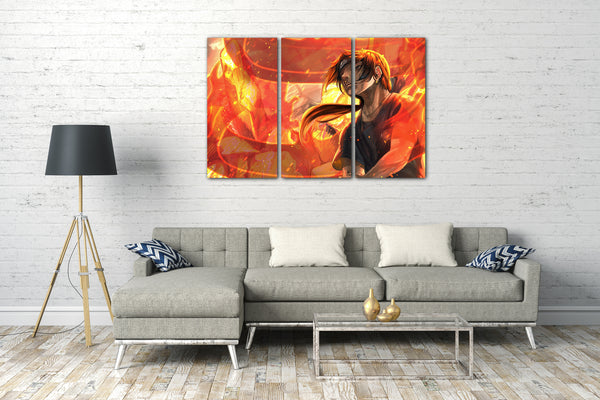 Leinwandbild Naruto Itachi Uchiha vor Feuer lodernde Flammen
