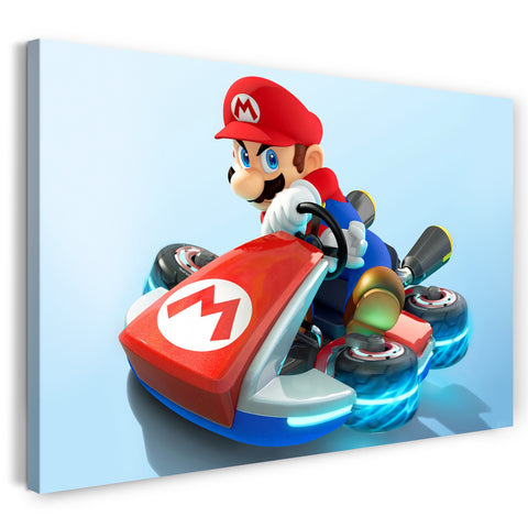 Leinwandbild Mario in dynamischer Poser im Kart